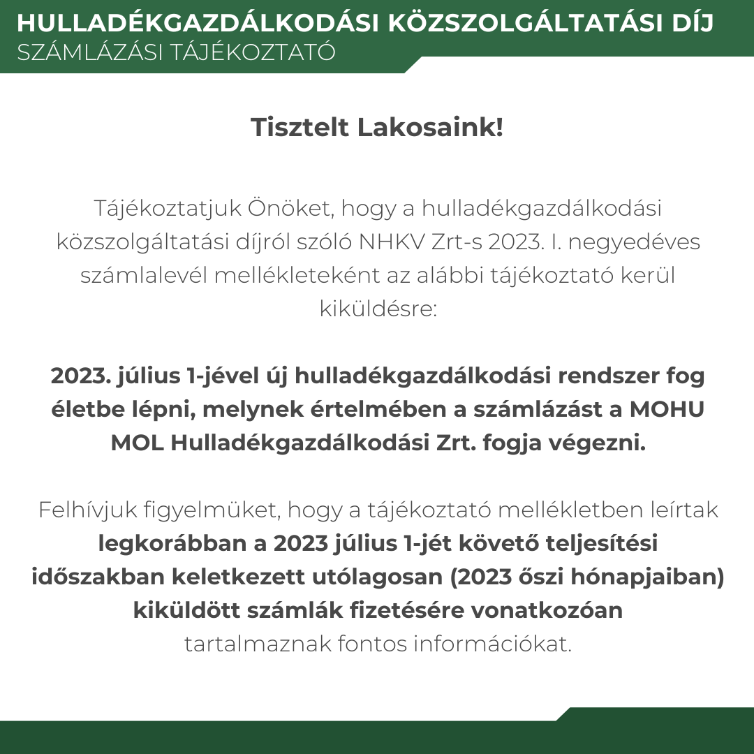 Az STKH KFT. számlázási tájékoztatója